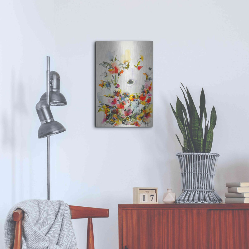 Red Barrel Studio® «Gardenia 11» par Karin Johannesson, art mural en métal, H 24 po x l 16 po