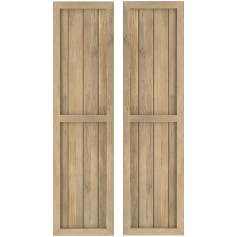 Deux volets à panneaux égaux Americano (par paire), 31", Sans finition, 14"