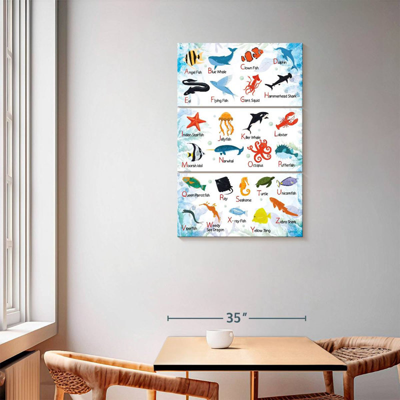 Carte de l'alphabet Sea Life, H 57 po x l 36 po
