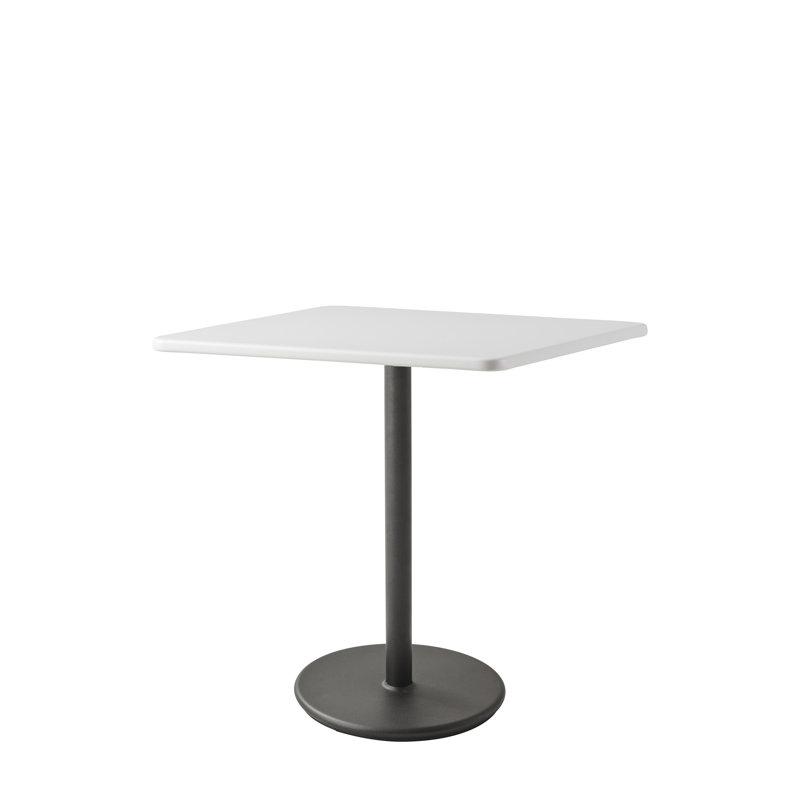 Go Outdoor Square Teak Table, Gray, 29.6" W x 29.6" L x 30.4" H, Dark Gray