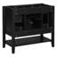 Base de meuble-lavabo noir 36 po - moderne, 1 armoire et 3 tiroirs
