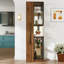 70 70 po Vitrine en bois avec porte en verre, 5 tablettes réglables, trois modes d'éclairage, idéal pour la décoration intérieure