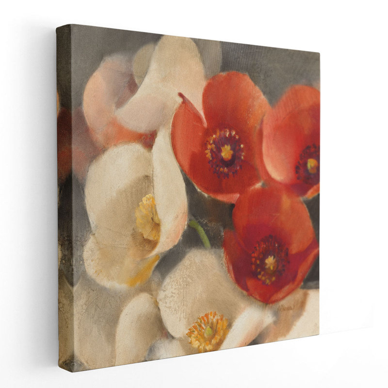 «Poppies Bloom III», reproduction d'art sur toile, H 24 po x l 24 po