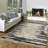 Gertmenian Rafe Dax Modern Abstract Grey/ Black/ Ivory Polyester Microfiber Plush Area Rug-94418501