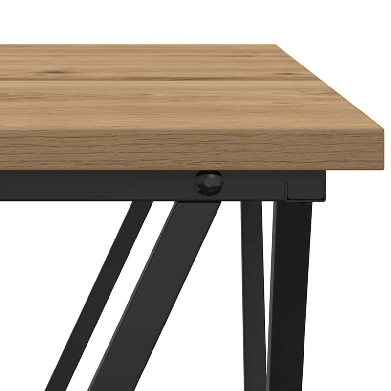Side Table Set 2 pcs Engineered Wood and Steel Living Room Furniture, Light Brown