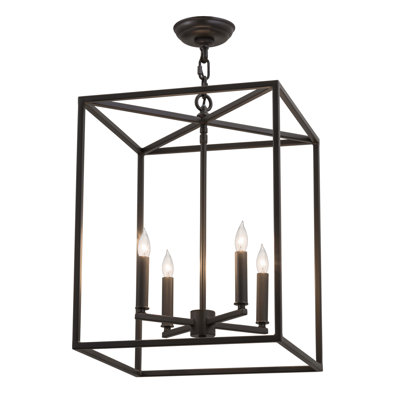 Lustre carré/rectangulaire de style bougie 4 lumières kitzi box