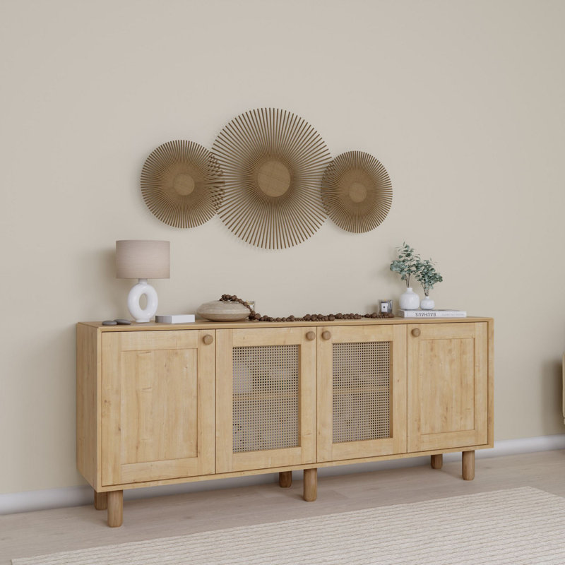 Rustic Walnut Console Table, 70.9 x 29.5 x 15.8 inches | 100% Melamine Coated Particle Board, Thickness: 0.7 inches | Multiple Shelves, Wall-Mountable, Ideal for Entryway or Living Room | Elegant and Functional Design