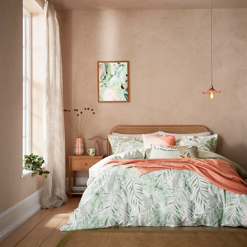 Tropical Safari Cotton Cover Set, Kingsize Duvet Cover  + 2 King Pillowcases