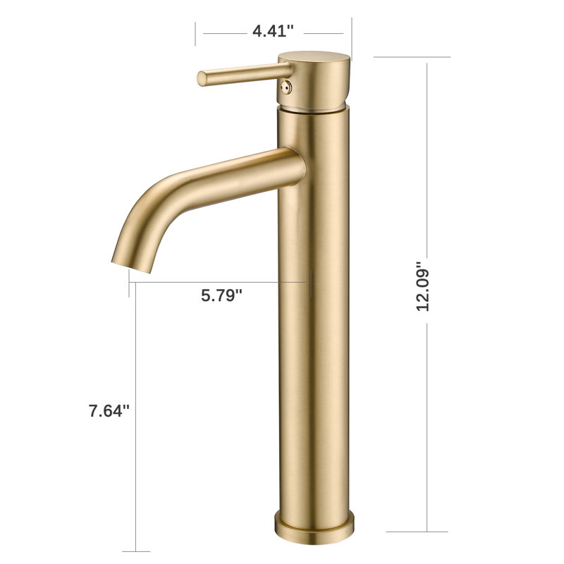 Single-Hole Single-handle Bathroom Faucet, Brushed Gold
