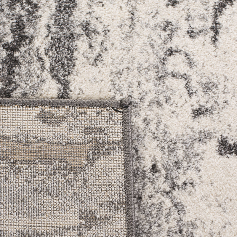 Tapis gris / gris foncé Elzada, Rectangle 2 pi 7 po x 5 pi