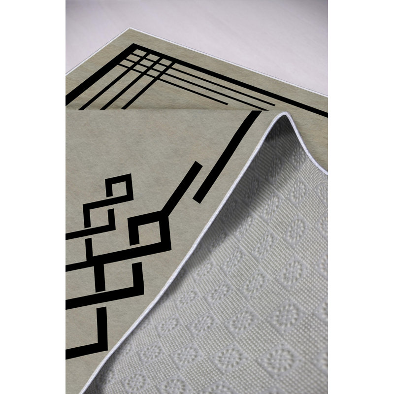 Eco-Friendly Area Rug, Grey, 5.9 x 9.2 Feet | 100% Polyester, 650 g/m², 0.2 in Pile Height | Antibacterial, Non-Slip PVC Dot Underside, Machine Washable, Perfect for Living Room & Bedroom Décor