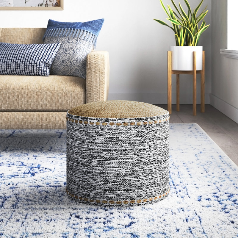 Baugh Upholstered Pouf, Black