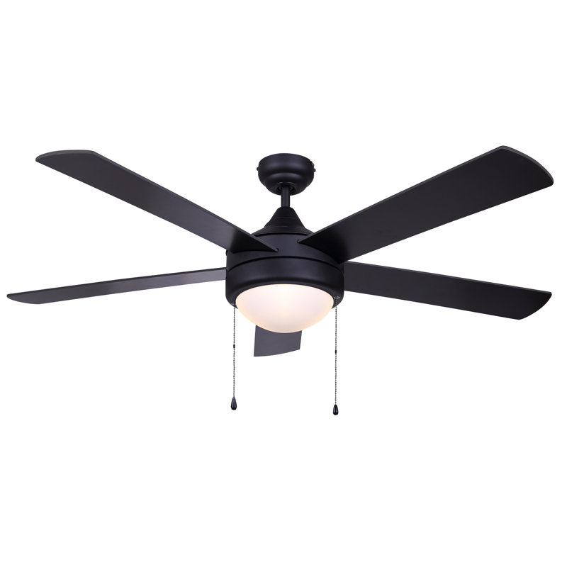 Gaios 52'' Ceiling Fan with Light Kit, Black