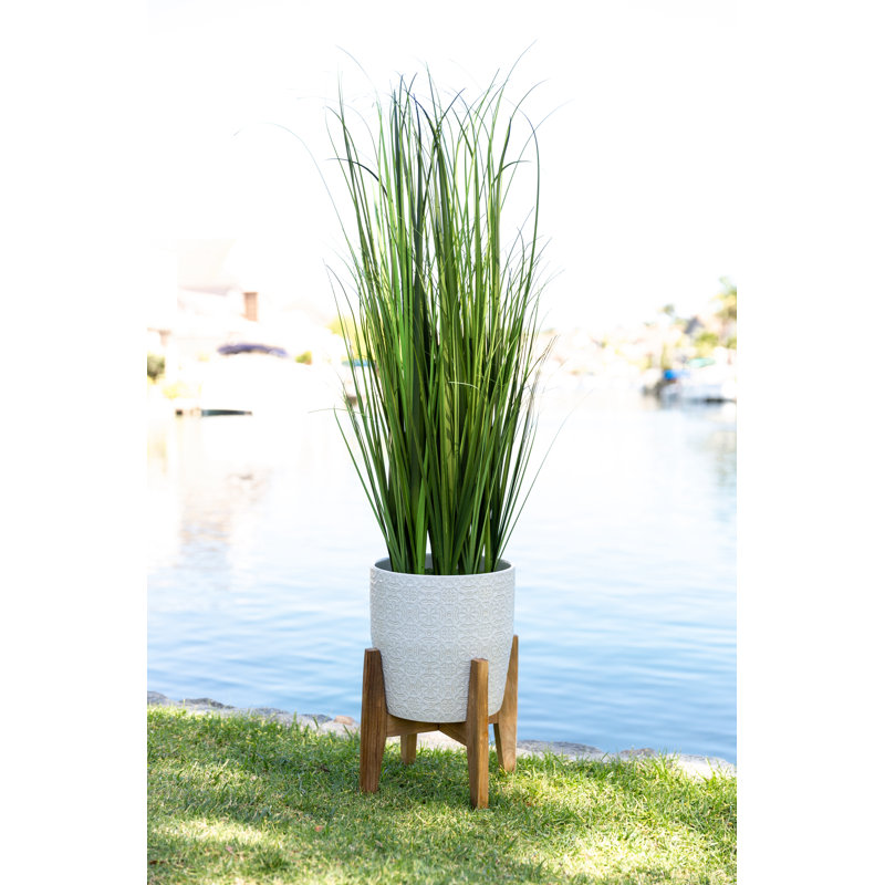 Herbe d'oignon artificielle en pot, H 51,5 po x l 17 po x P 17 po