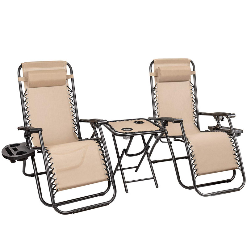 Gavyn Folding Zero Gravity Chair, Biege