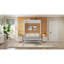 Lit escamotable double avec 2 tiroirs, beige