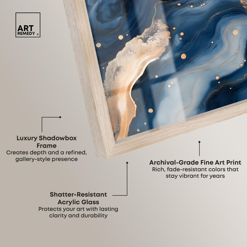 «Deep Sea Geode III Shadowbox» par Art Remedy, H 13 po x l 13 po, Crème, crème