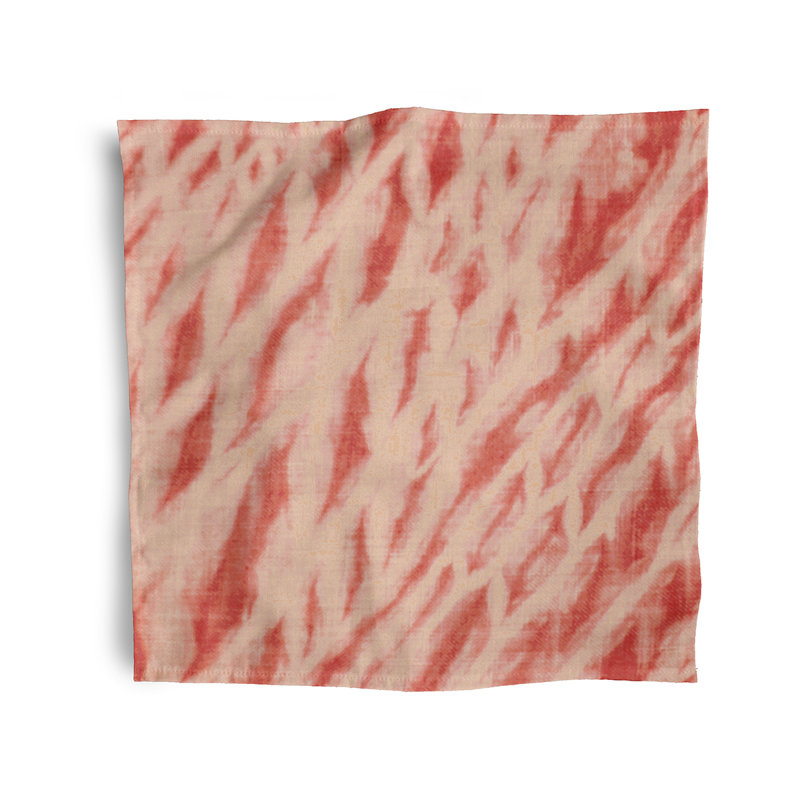 Abdulrazak Polyester Abstract Square Napkin, Orange