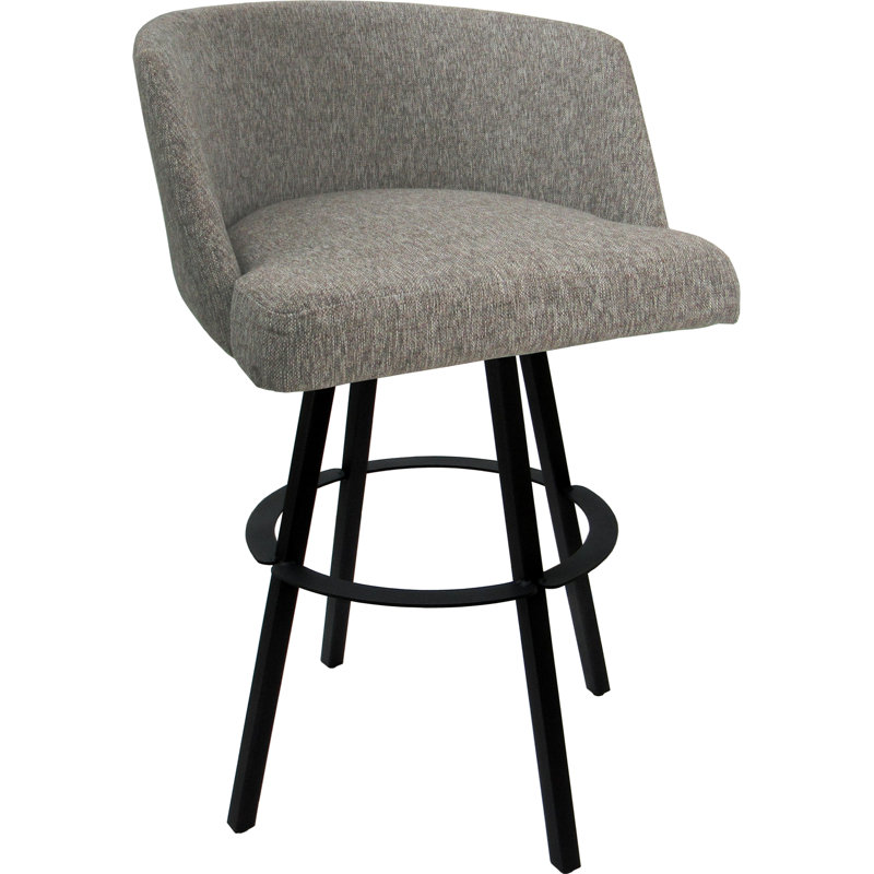Tabouret de bar pivotant en métal Karimah, Beige, Noir