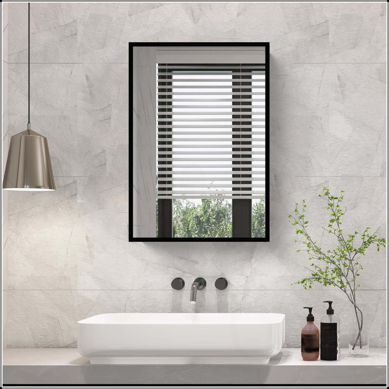 Armoire à miroir polyvalente pour salle de bain et salon avec plusieurs options d'installation