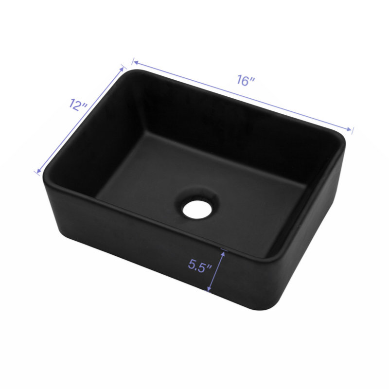 Wenty 12'' Ceramic Rectangular Bathroom Sink