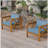 Outdoor Acacia Wood Club Wooden Armchair with Cushions (Set of 4), Conversation Set,Suitable For Outdoor Gatherings,Teak Finish,Blue cushion-1458853412