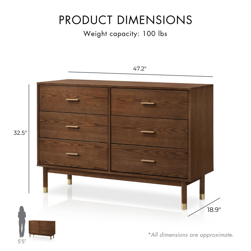 Commode 6 tiroirs Rosamund