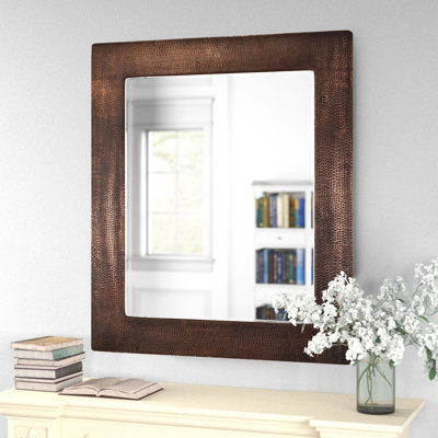36" Rectangle Hammered Copper Mirror