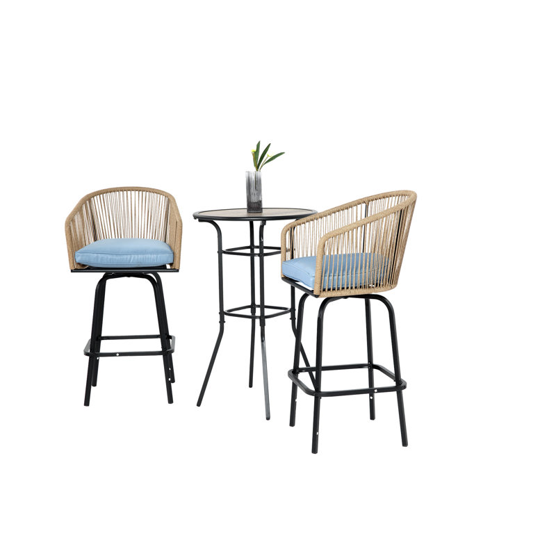 Ensemble de bar d'extérieur 3 pièces