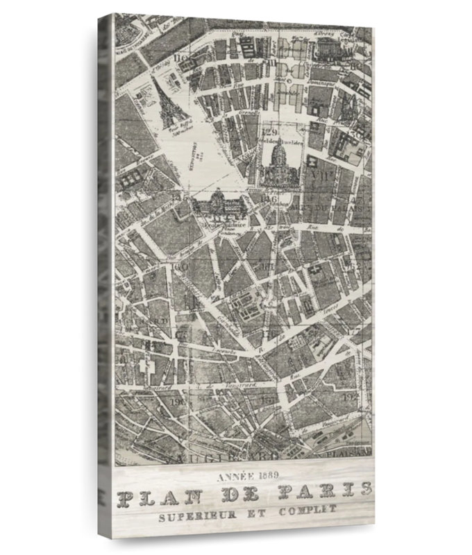 Plan De Paris On Wood
