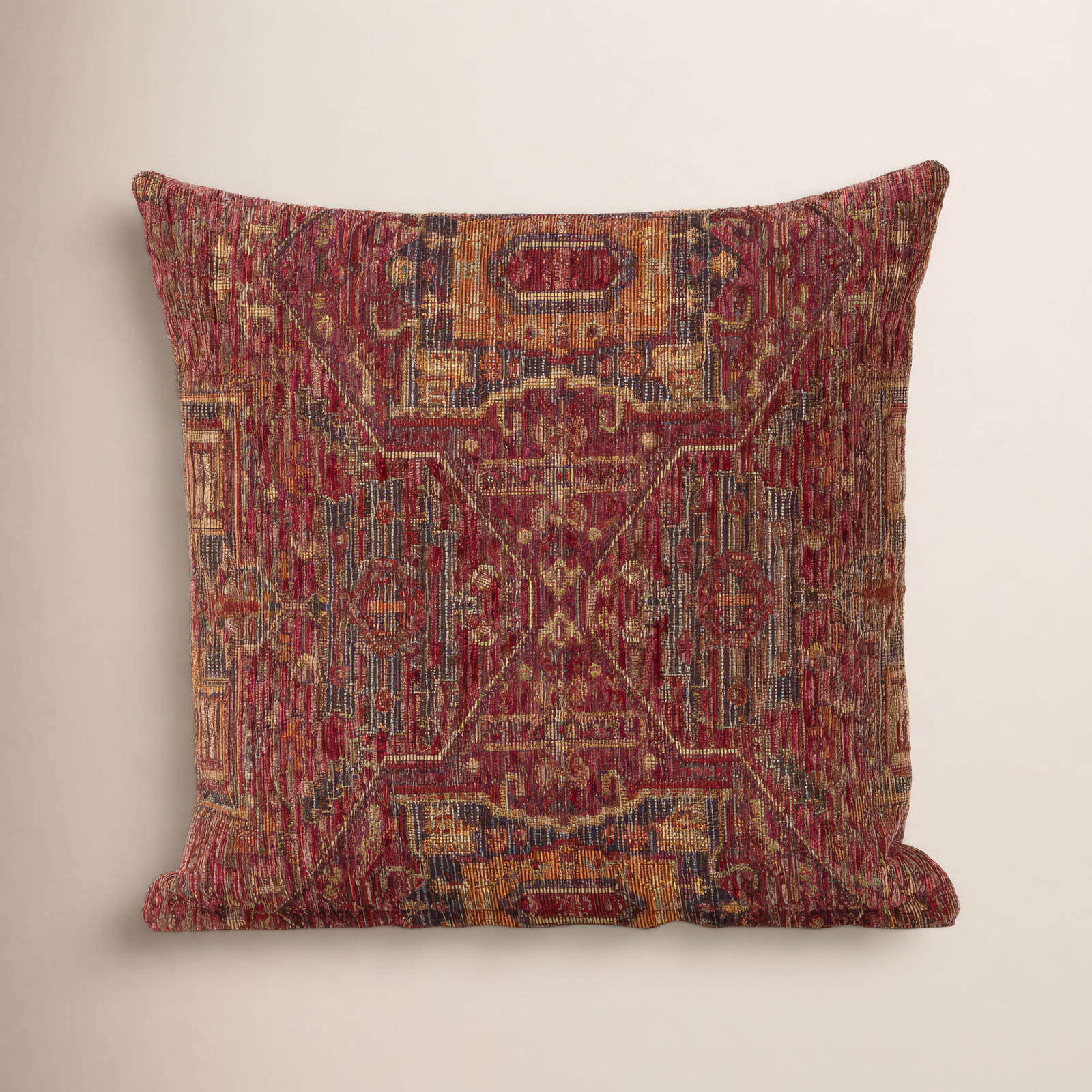 Olcott Throw Pillow, Polyester, Square 26", Zapatta Crimson