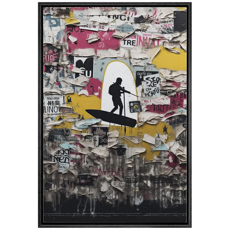 Rockstar concert, impression sur toile, H 36 po x l 24 po x P 1,5 po, Cadre flottant noir