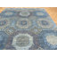 Tapis bleu en laine noué à la main de conception unique 8 pi 1 po x 9 pi 10 po Aslihan