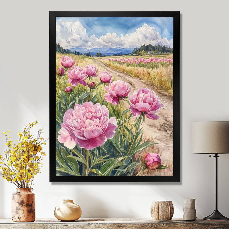 Bryner - impression sur toile florale, Reproduction encadrée d'une seule photo, Noir, noir, noir, noir, H 20 po x l 12 po