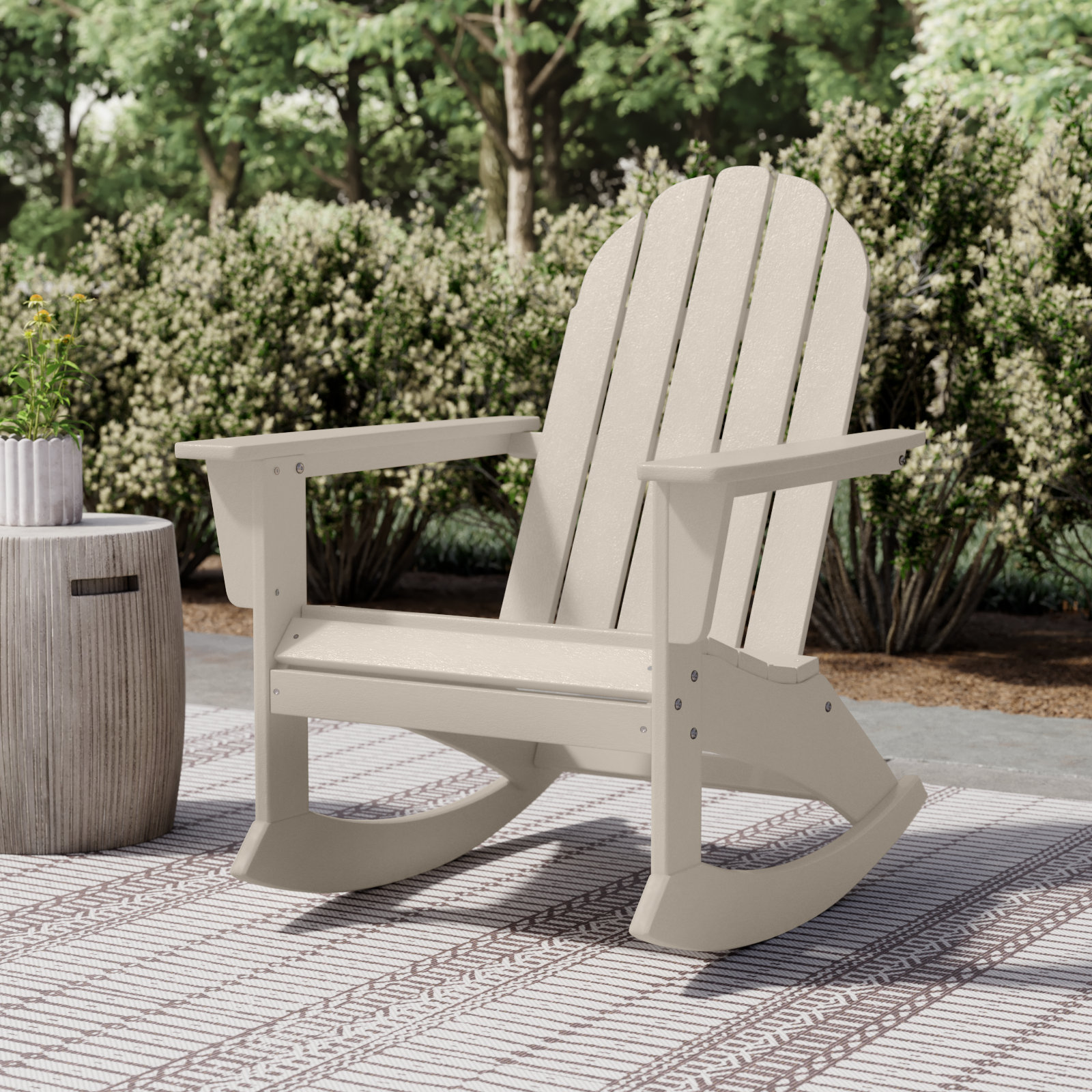 POLYWOOD® Vineyard Rocking Adirondack Chair, Sand