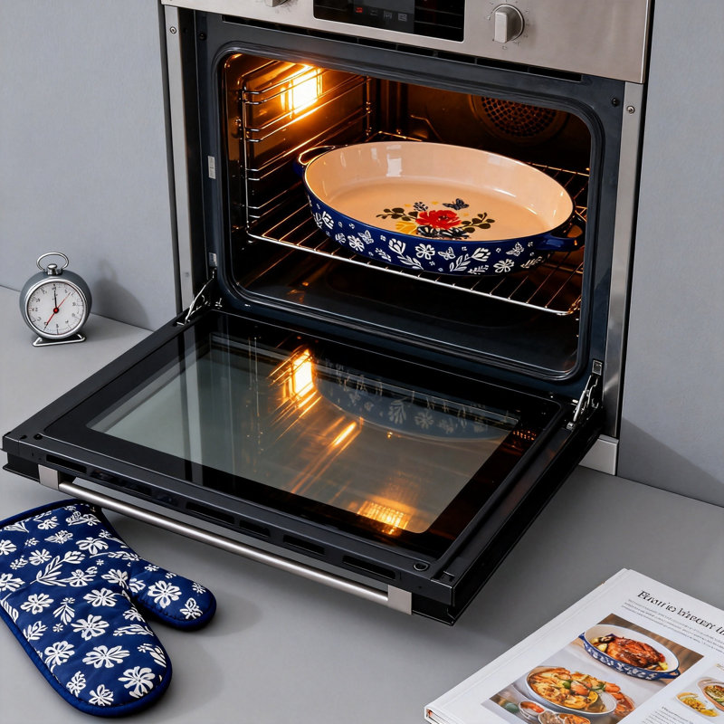 Plat à gratin ovale en céramique, 1 paquet (bleu)