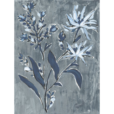 Tanylah Vintage Navy Sprig I 1 Piece Wrapped Canvas Wall Art