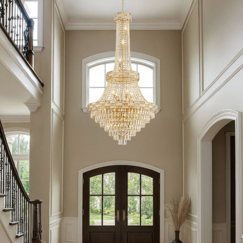 Light Dimmable Empire Crystal Chandelier, 25 Lights