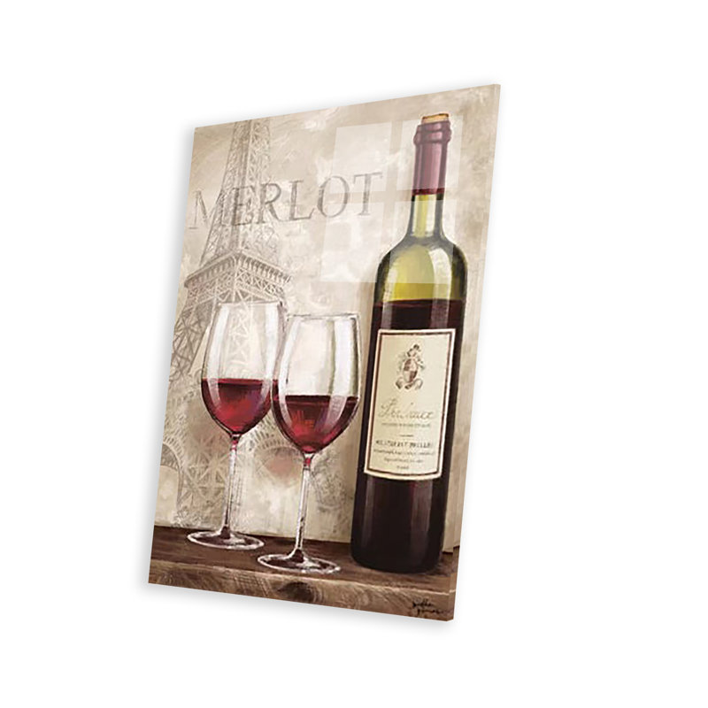 «Wine In Paris III», reproduction sur verre acrylique, H 24 po x l 16 po x P 0,25 po