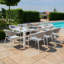 Bergh 8 Seat Rectangular Dining Set - with Fire Pit Table-673598362