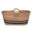 Panier de rangement ovale rayé avec poignées Abaca