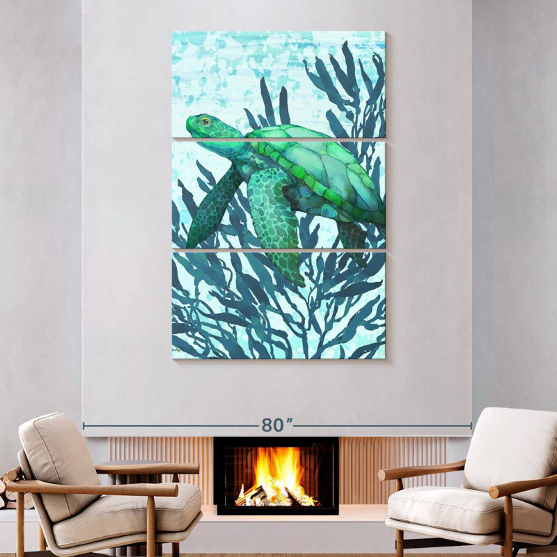 Brampt Calypso Turtles Vertical I - Bright, 74" H x 48" W
