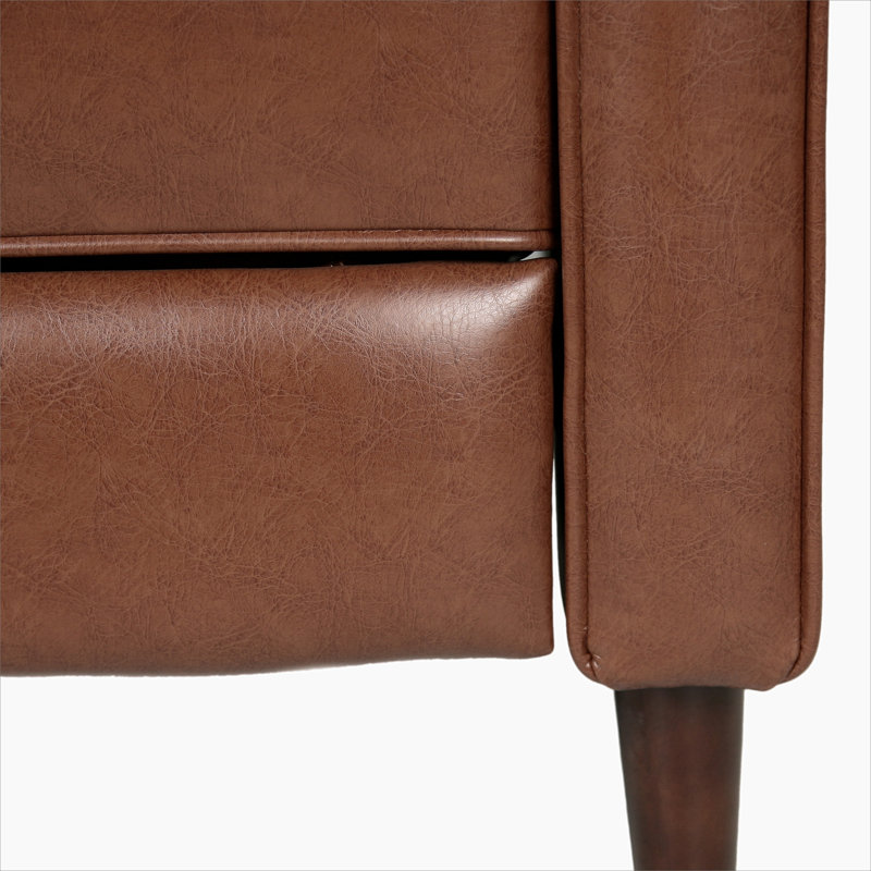 Clemintine Wide Manual Standard Recliner, Brown Faux Leather