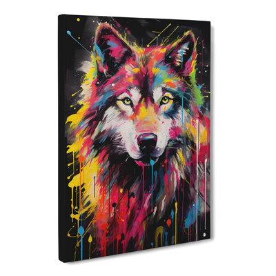 Wolf Abstract - Wrapped Canvas Print