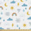 Dinah Funny Weather Clouds Moon Rainbow Fabric