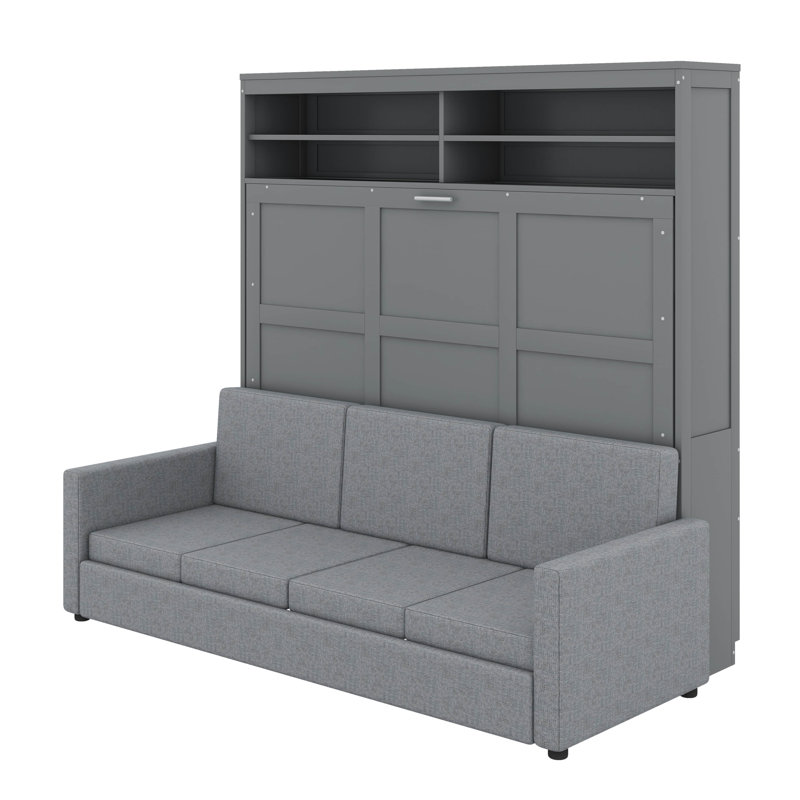Murphy Bed Wall Bed With Sofa, Gray