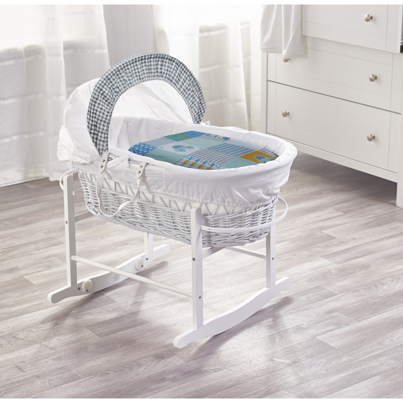 Moses Basket With Stand with Bedding with Mattress