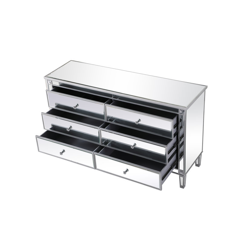 Commode double l 6 po SPARKS, En miroir / argenté
