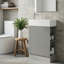 Meuble-lavabo moderne 18,6 po avec lavabo en céramique et tablettes de rangement - gris-1937198196