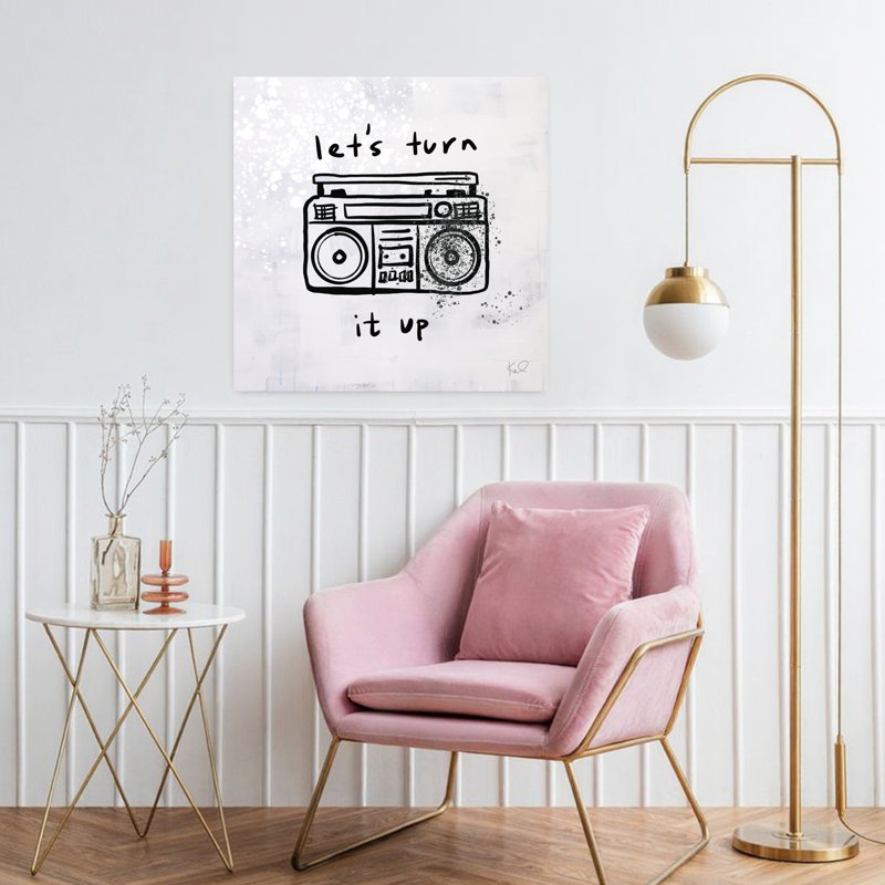 Art contemporain «Turn It Up I», H 32 po x l 32 po
